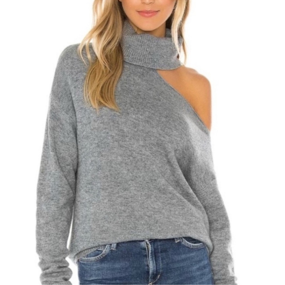 PAIGE Gray Off-Shoulder Women Sweater